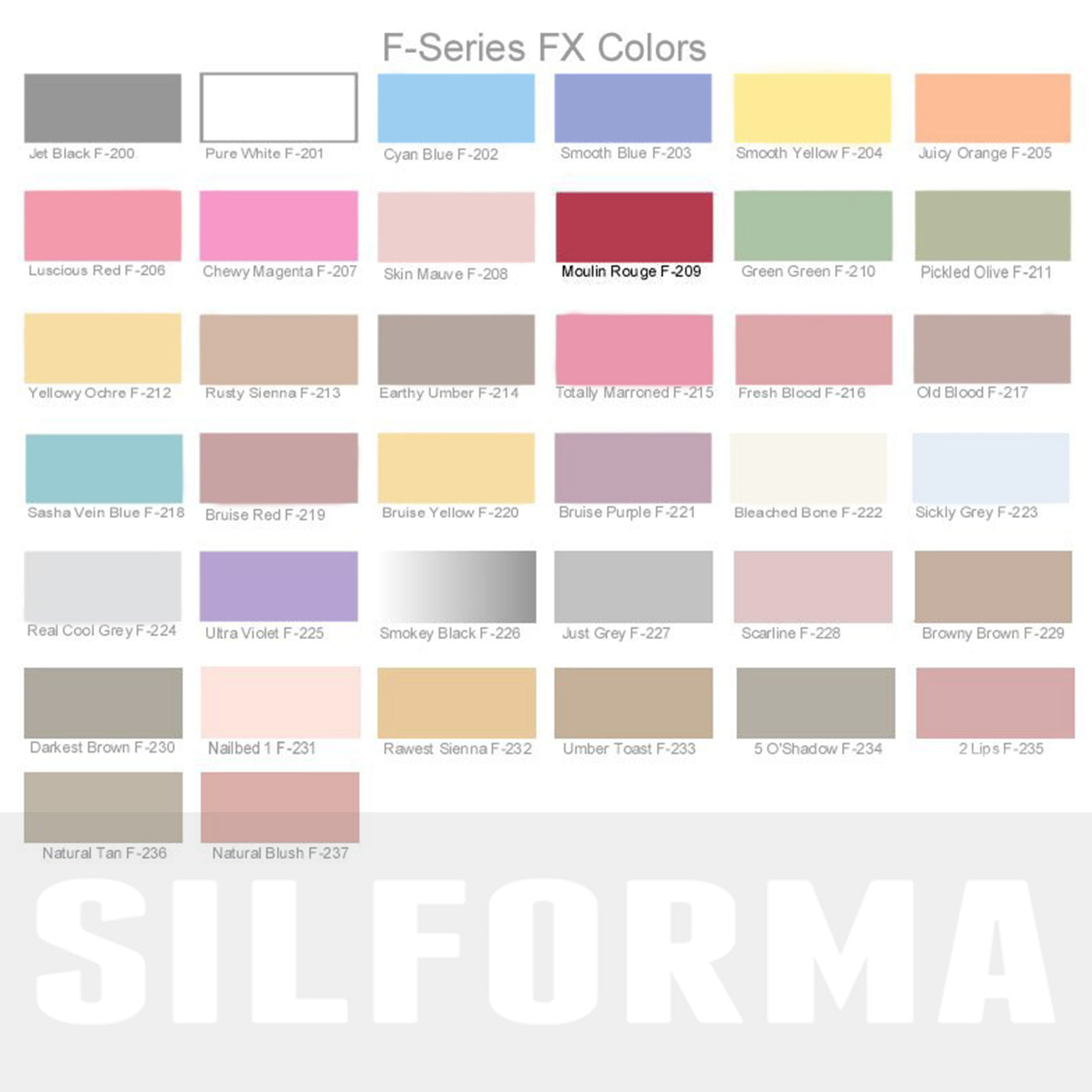 "FuseFx" - Silikono dažai įvairių spalvų - "F-series"